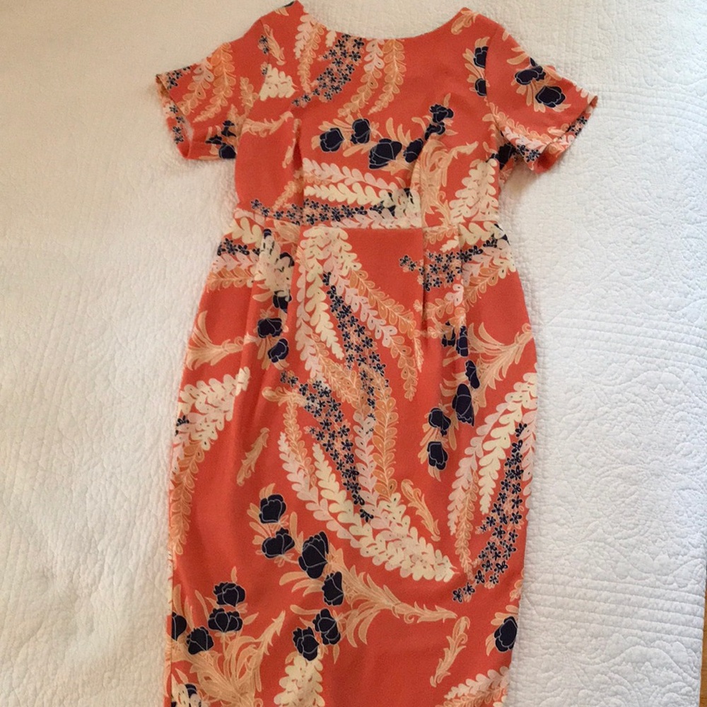 Orange floral midi dress from ASOS size US 14.